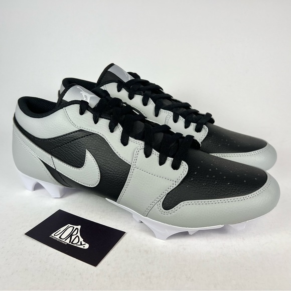 Jordan 1 Low TD Shadow Grey Black Football Cleats - Picture 2 of 10